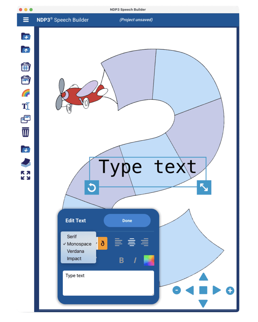 NDP3 Speech Builder v2 screenshots narrow add text